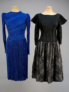 TWO MARY McFADDEN PLEATED DRESSES, 1980s.