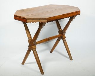 PINE AND MAPLE FOLK ART SIDE TABLE