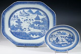 (2) CHINESE CANTON PLATTERS