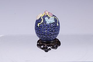 JAPANESE RETICULATED PORCELAIN ORNAMENT