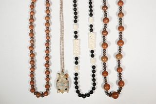 (4) BEADED NECKLACES