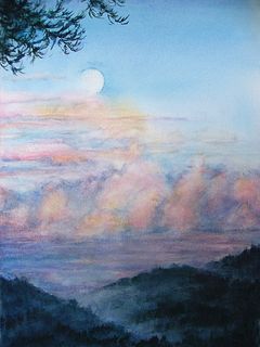 Ayris Hatton Moonrise at Sunset