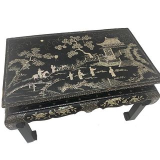 18/19th C. Chinese Black Lacquer Table