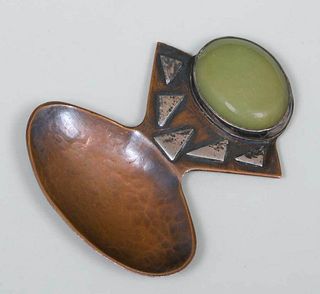 Arts & Crafts Copper & Silver Tea Caddy Spoon c1910