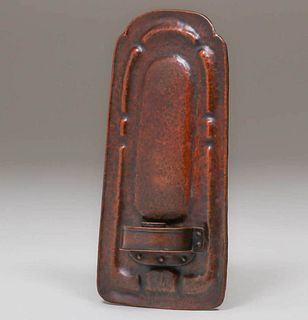 Stickley Brothers Hammered Copper Candle Sconce c1910