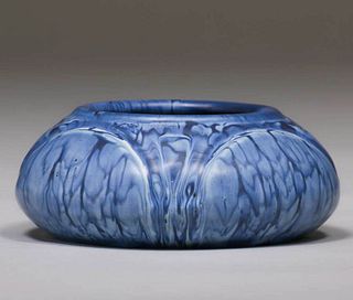 Hampshire Pottery Matte Blue Bowl c1910
