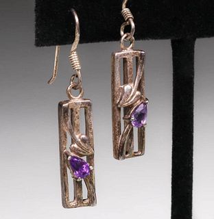 Arts & Crafts Secessionist Sterling Silver & Amethyst