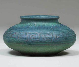 Rookwood Pottery #494 Matte Green Squat Vase 1909
