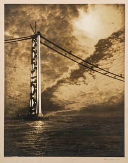 Oscar Maurer San Francisco Bay Bridge Photograph c1930s