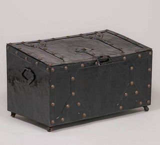 Arts & Crafts Hand-Forged Iron Wood Box c1910