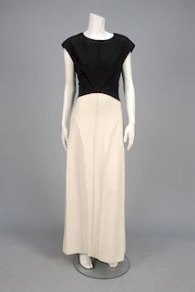 CHANEL PIECED BOILED WOOL EVENING DRESS, 1990s.