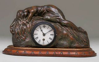 Gorham Art Nouveau Bronze Mantle Clock 1914