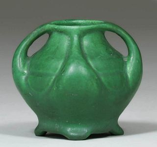 Owens Pottery Matte Green Cabinet Vase c1910