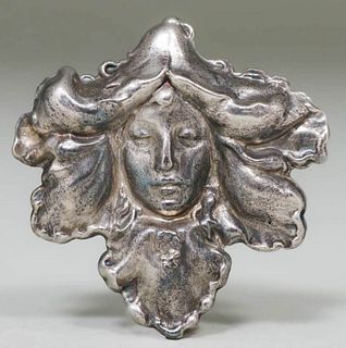Art Nouveau Sterling Silver Brooch c1905