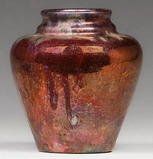 Pewabic Pottery Metallic Iridescent Vase c1930s