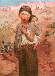 Marion Coleman Painting Hopi Girls c1915-1920