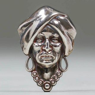 Moorish Sterling Silver Brooch c1920s