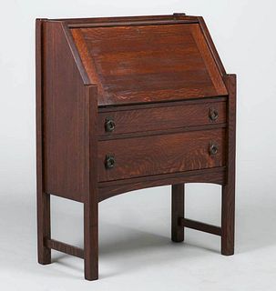 Lifetime Furniture Co Two-Drawer Dropfront Desk c1910