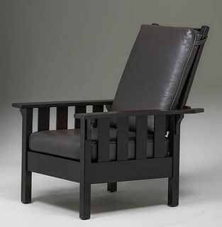 L&JG Stickley Onondaga Slatted Morris Chair c1904