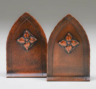 Small Craftsman Studios Hammered Copper Bookends