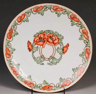 Arts & Crafts Hand-Decorated Porcelain Plate c1910