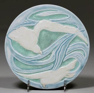Rookwood Pottery #2350 Seagull Tile 1919