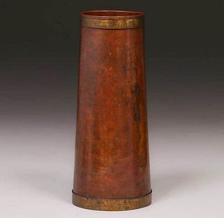Thomas McGlynn Hammered Copper & Brass Vase c1912