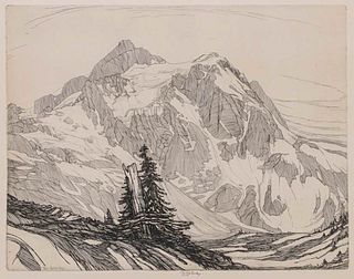 Roi Partridge Etching "Avalanche Land" c1930s