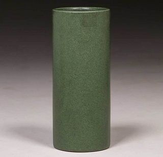 Marblehead Pottery Matte Green Cylinder Vase c1910
