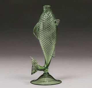 Steuben Glass Fish Vase # 6421 Frederick Carder c1930