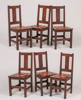 Set of 6 Limbert T-Back Dining Chairs c1910