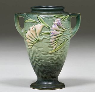 Roseville Freesia Two-Handled Vase