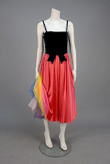 MOSCHINO VELVET and SATIN DRESS with RAINBOW CRINOLINE.