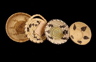 Collection of Four Papago Indian Woven Baskets