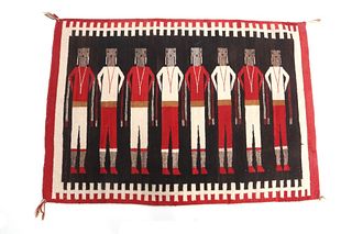 Navajo Yei Pictorial Fine Wool Tight Weave Rug