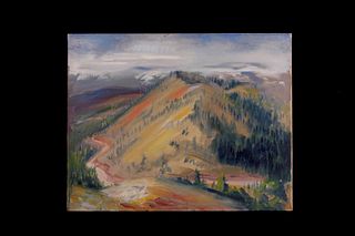 Original Carl Tolpo Monarch Pass Oil Painting 1939
