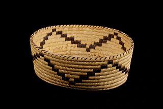 Papago Indian Hand Woven Oval Basket c.1940s