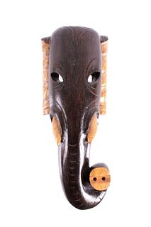 African Walnut Theriomorphic Elephant Mask