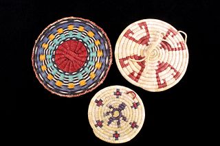 Hopi Indian Coil Plaque Wedding Basket Collection
