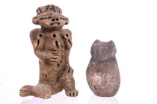 Pre-Columbian Mayan Owl & Anthropomorphic Effigies