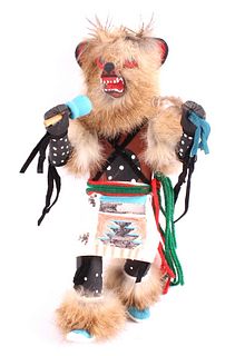 Hopi Warrior Dancer With Wolf Headdress Doll