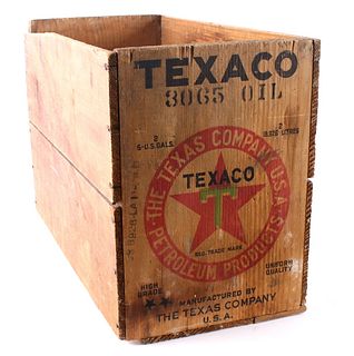 Texaco Wooden Motor Oil Crate circa 1940s