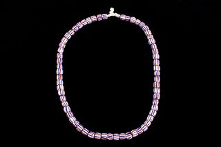 Venetian Striped Tubular Trade Bead Necklace