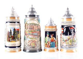 Collection of Traditional German Beer Steins