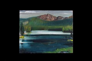 Original Carl Tolpo Sylvan Lake Oil Painting 1965
