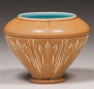 Rookwood #1811 Art Deco Brown & Turquoise Vase 1921