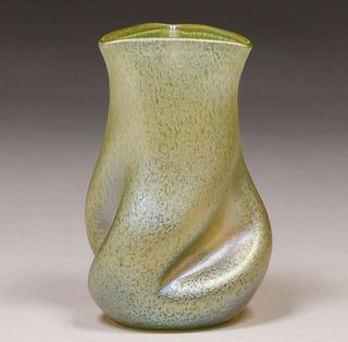Loetz Glass Triangular-Top Vase c1910
