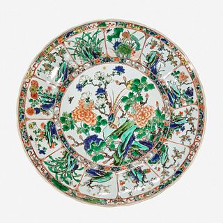 A Chinese famille verte-decorated porcelain lobed dish Kangxi period