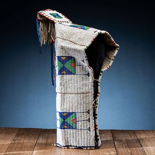 Sioux Child's Beaded Hide Cradle