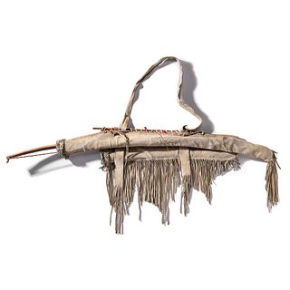 Sioux Beaded Hide Bowcase and Quiver, with Bow